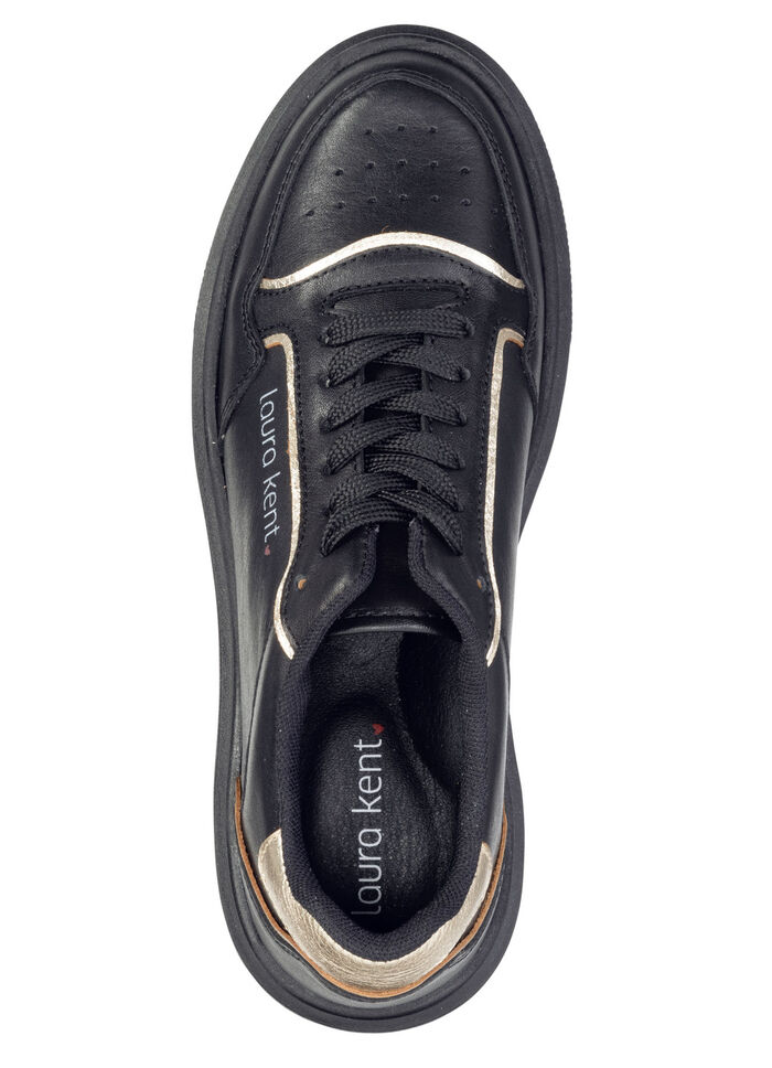 LAURA KENT, trendige Damen-Sneaker, Weite H, mit herausnehmbarem Fußbett SCHWARZ
