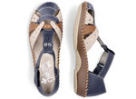 Rieker Sandale in schickem Dessin MARINE-BEIGE-COGNAC