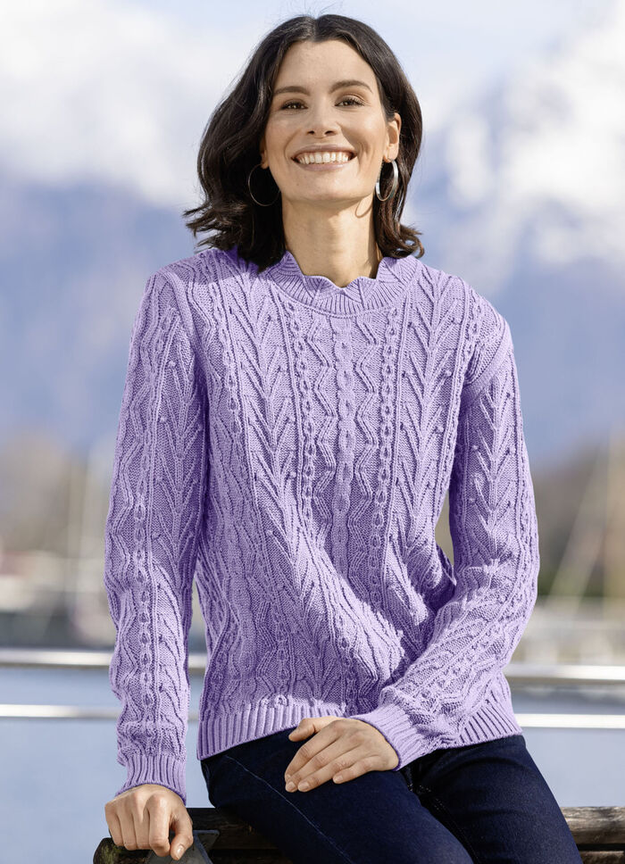 Pullover in Strukturmix FLIEDER
