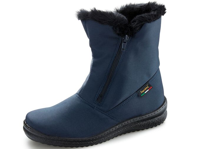 ELENA EDEN, atmungsaktive Damen-Stiefeletten, Winterschuhe, Weite G, mit Rei&szlig;verschluss MARINE