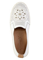 Gemini Slipper aus luftig perforiertem Nappaleder WEISS