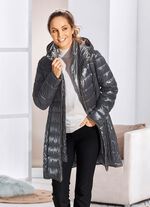 Kurzmantel mit seitlicher L&auml;ngssteppung 