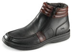 GINO GALANTE, gefütterte Herren-Boots, Winterschuhe, mit herausnehmbarem Fußbett SCHWARZ-BURGUND