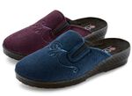 Zweierpack, klassische Damen-Hausschuhe, Weite H, mit Gummizug 1x MARINE 1x CHIANTI