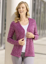 Strickjacke aus Melangegarn BEERE MELIERT