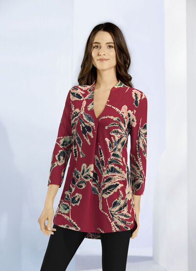 Shirt-Tunika mit hübscher Zierfalte 