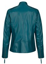 Blazer aus Lederimitat mit Biesenzier 