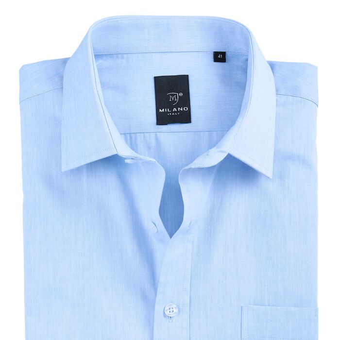 Langarm-Hemd von "Milano Italy" mit Kentkragen in 5 Farben BLEU