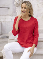 Pullover mit feiner Floralstruktur 