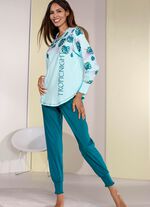 Schlafanzug von Laurina, mit gebogten B&uuml;ndchenabschl&uuml;ssen 