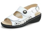 ELENA EDEN, bequeme Damen-Sandalen, Weite H, mit herausnehmbarem Fu&szlig;bett WEISS