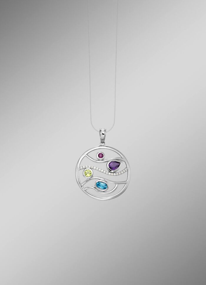 Anh&auml;nger mit bunt funkelnden Zirkonia 