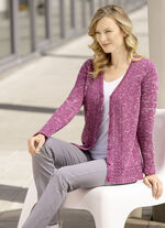 Strickjacke aus Melangegarn BEERE MELIERT