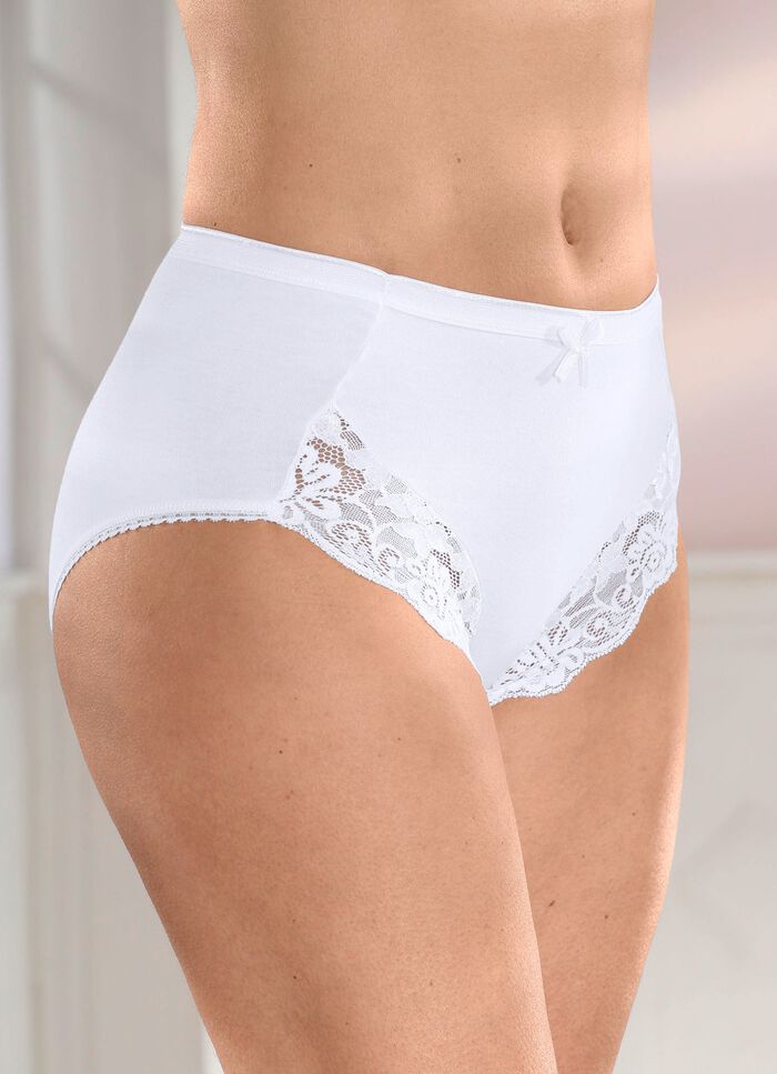 Dreierpack Slips mit elastischer Spitze 