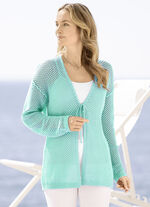 Strickjacke in Netzdessin AQUA
