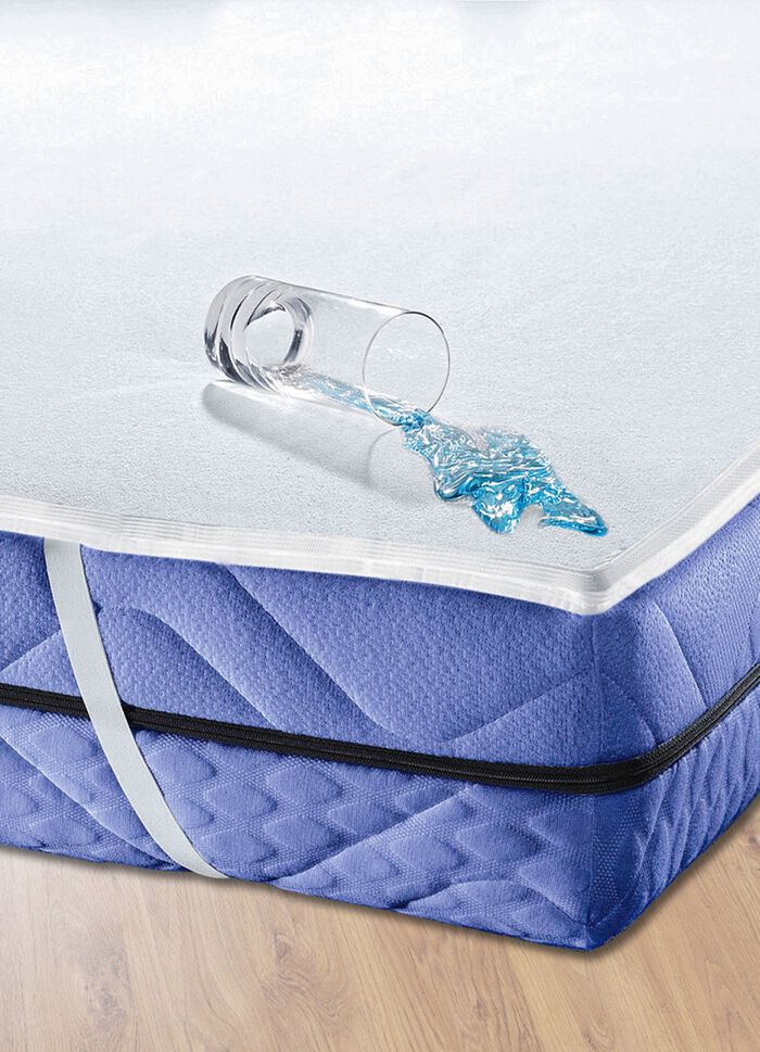 Kochfeste Matratzen-Schutzauflage mit Baumwoll-Frotteebezug 