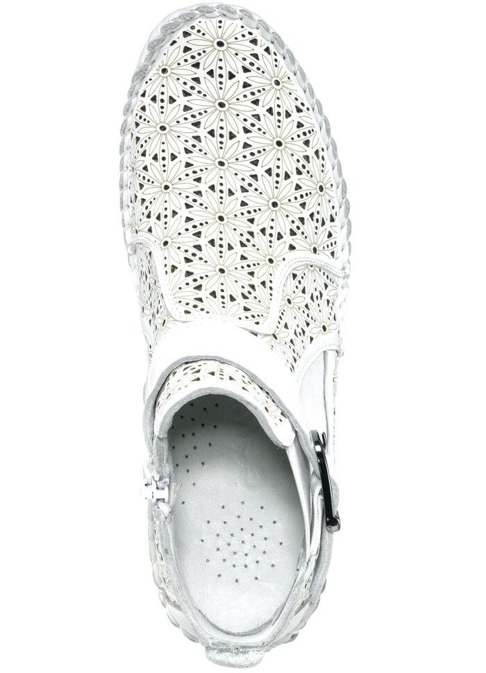 Gemini, sommerliche Damen-Stiefeletten, Weite G, mit herausnehmbarem Fußbett WEISS