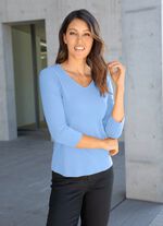Shirt mit V-Ausschnitt in 10 Farben HELLBLAU