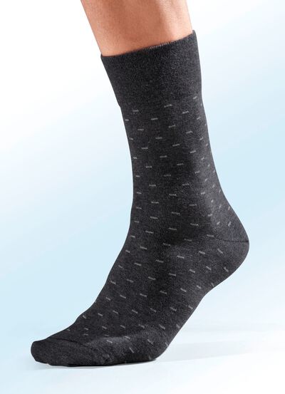 F&uuml;nferpack Socken mit handgekettelter Spitze und druckfreiem Bund 