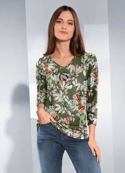 Shirt mit 3/4-langen &Auml;rmeln 