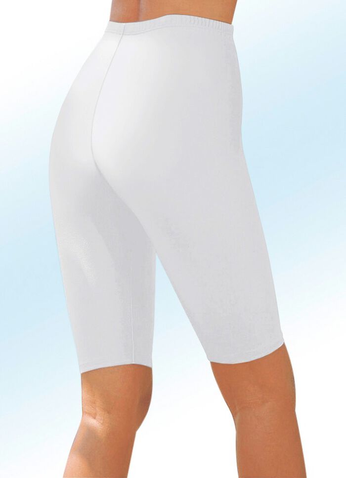 Radlerhose mit Glanz-Effekt in 6 Farben WEISS