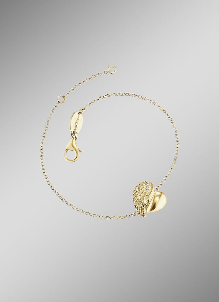 Armband "Herzflügel" gold plattiert 