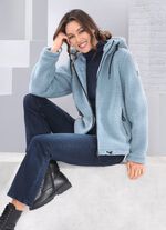 Jacke mit 2-Wege-Reißverschluss EISBLAU