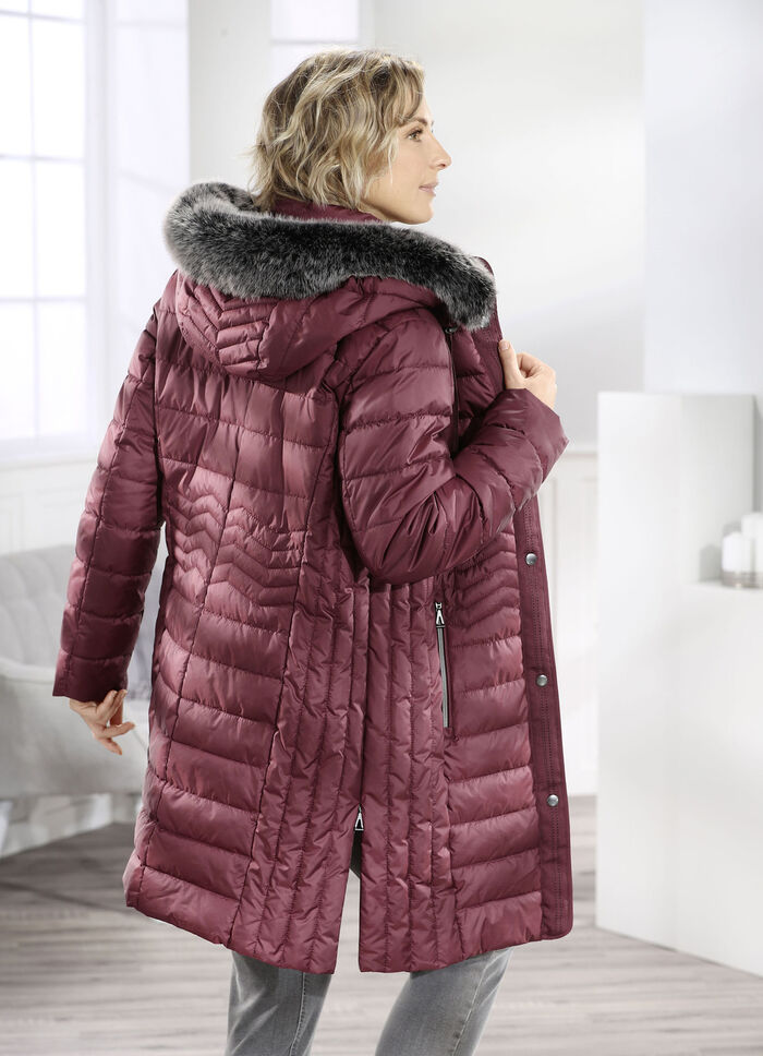 Kurzmantel mit seitlicher Längssteppung KASTANIE