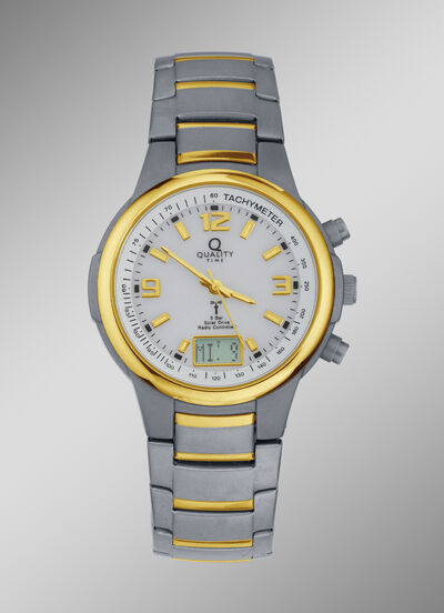 Elegante Funk-Solar-Herrenuhr der Marke Quality Time 