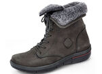 Waldläufer Schnür-Stiefelette mit kuscheligem Webpelzkragen ANTHRAZIT