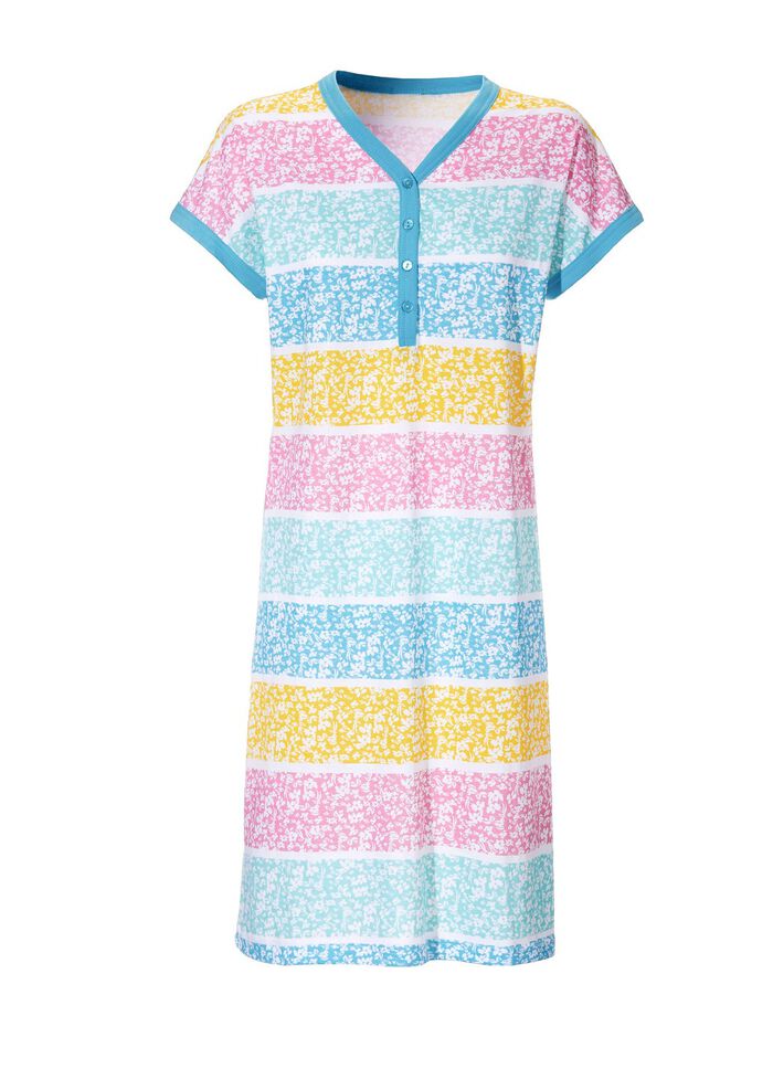 Nachthemd, Kurzarm mit Knopfleiste 