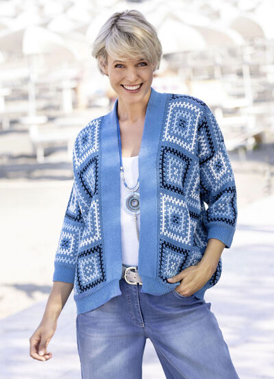 Strickjacke in Jacquard-Dessin  