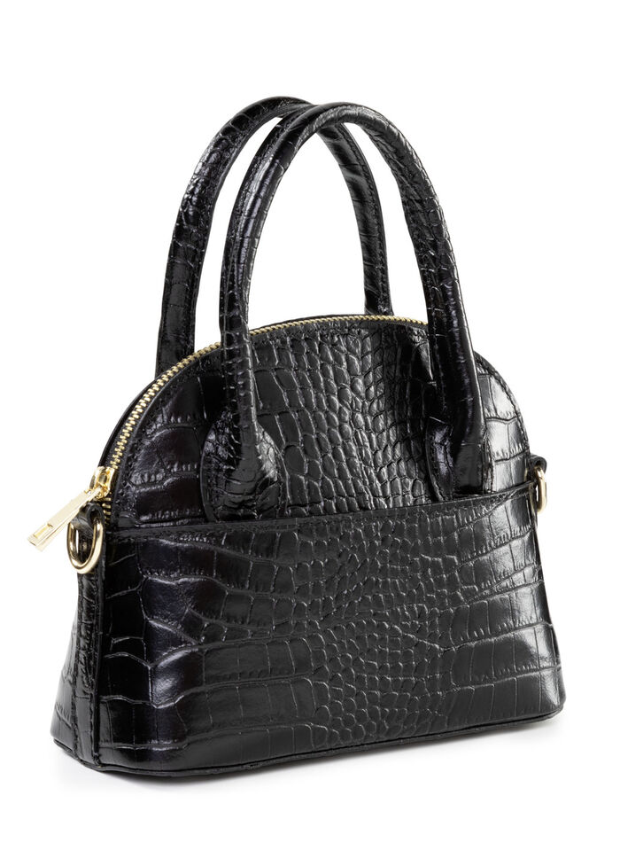 Laurina Mini-Tasche mit Reptilprägung SCHWARZ