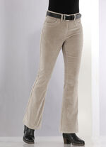 Cordhose in trendiger Bootcut-Form BEIGE