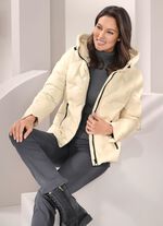 Daunenjacke mit fester Kapuze 