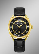 Rotary Quartz-Herrenuhr mit Lederband 
