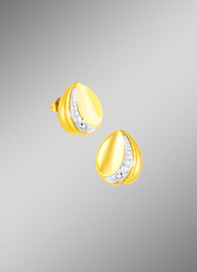 Ohrstecker in Bicolor mit Diamanten 