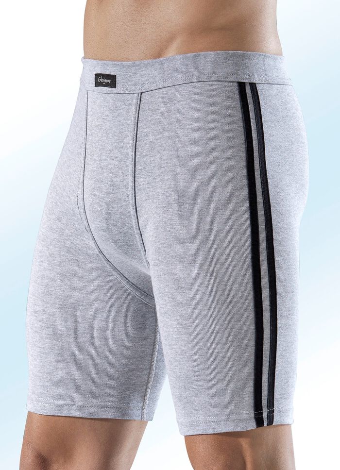 Viererpack Unterhosen mit seitlichen Kontraststreifen, knielang 