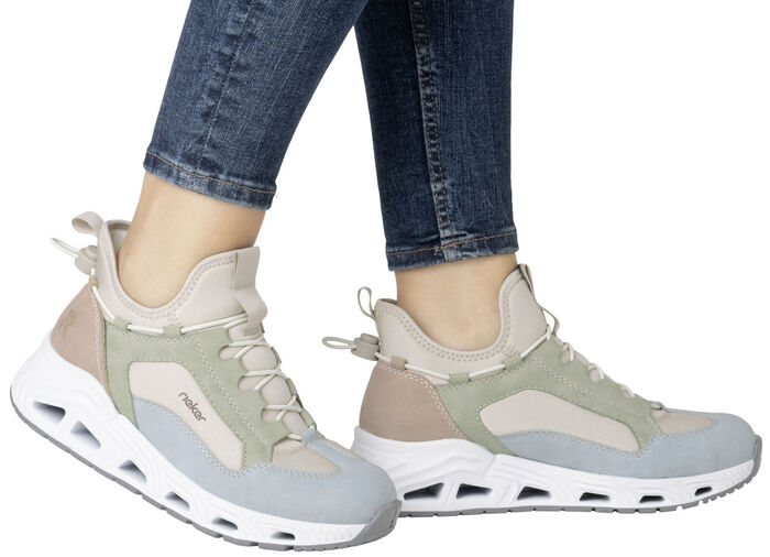 Rieker, stylische Damen-Boots, Weite G, mit herausnehmbarem Fußbett MULTICOLOR
