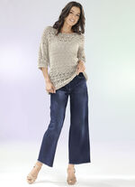 Jeans mit modischer Beinweite DUNKELBLAU