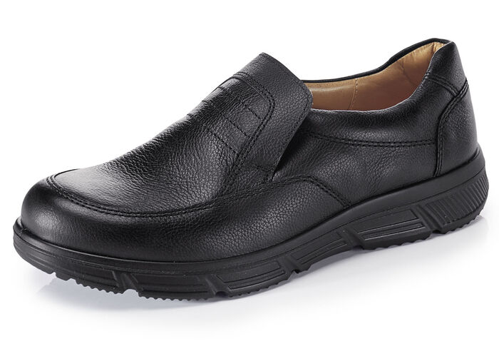 GINO GALANTE, bequeme Herren-Slipper, Weite K, mit herausnehmbarem Fußbett SCHWARZ