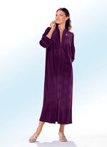 Hausmantel mit Strasszier AUBERGINE