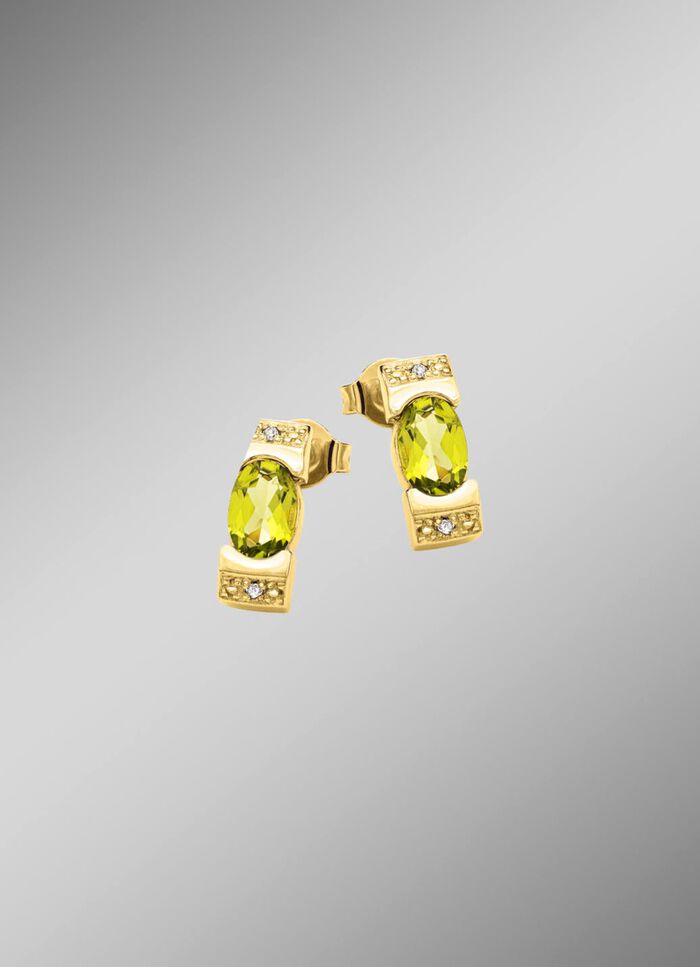 Frische trifft Eleganz &ndash; Ohrstecker mit Peridot und Diamanten 