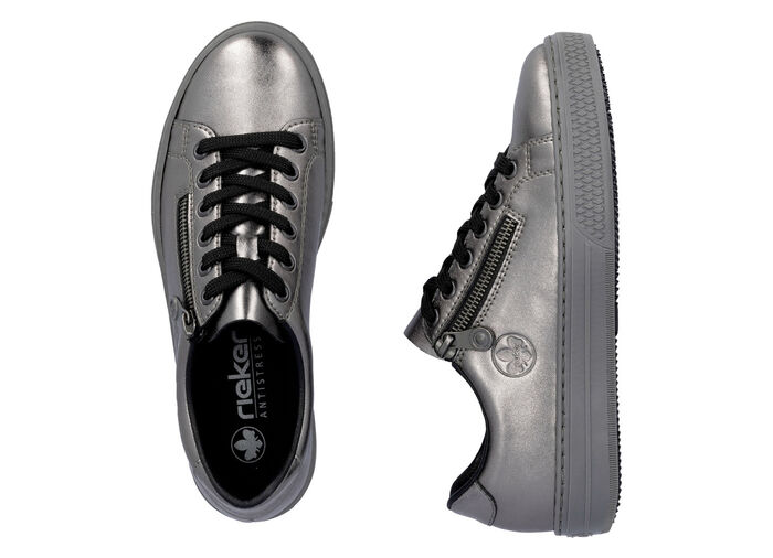Rieker, modische Damen-Sneaker, mit Reißverschluss ALTSILBER
