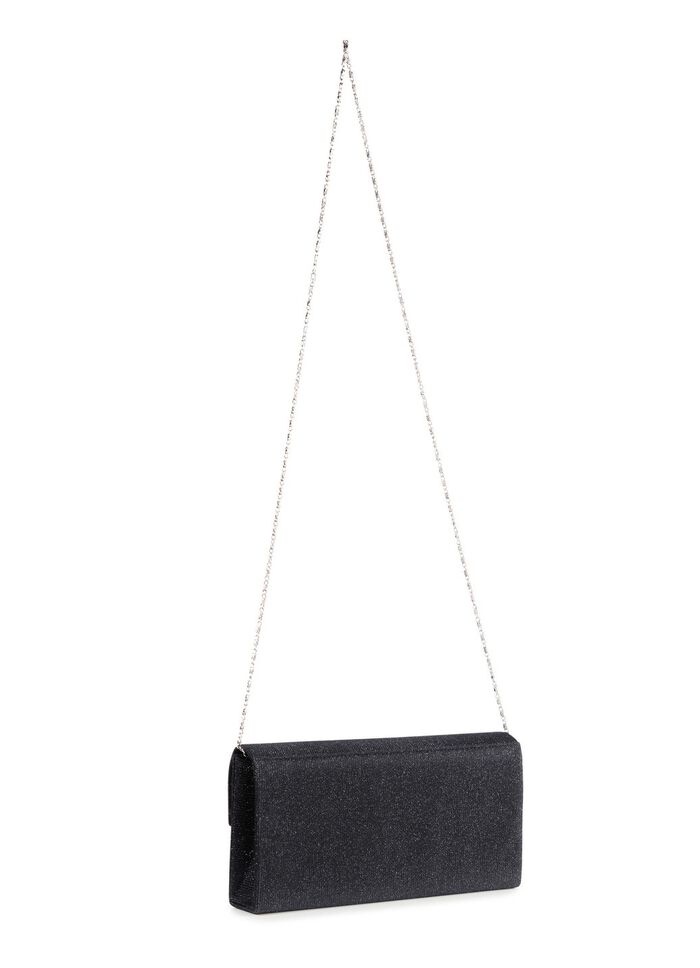 Abendtasche mit abnehmbarer Kette SCHWARZ
