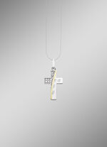 Beliebter Kreuz-Anh&auml;nger mit synth. Zirkonia 