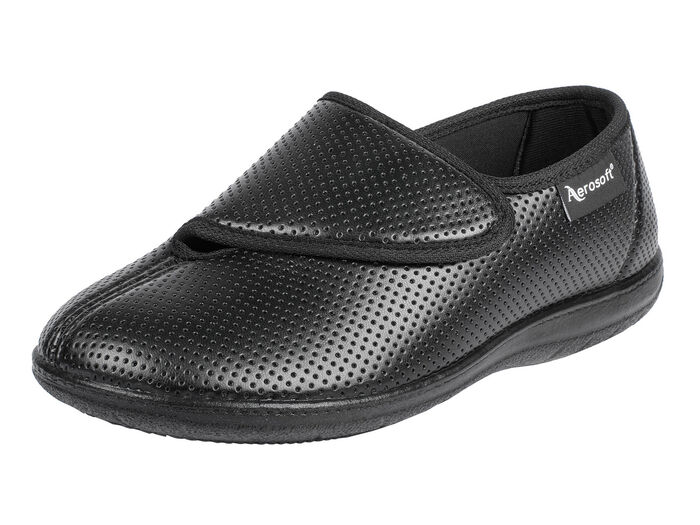 Aerosoft Flex Damen-Klettschuh in Weite H für den kräftigen Fuß SCHWARZ