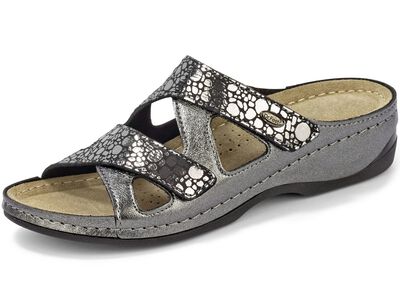 ELENA EDEN, bequeme Damen-Pantoletten, Weite G, mit Klettverschluss 