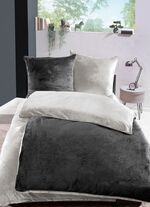 Kuschelig weiche Wendebettwäsche-Garnitur mit Cashmere Touch ANTHRAZIT-TAUPE