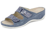 Mubb Pantolette mit geprägtem Klettverschluss JEANSBLAU